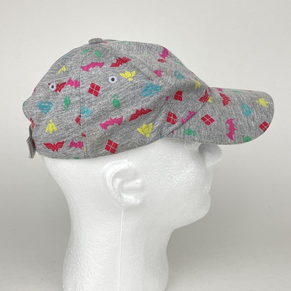 Girls DC Superhero Hat Be Awesome Gray w/ Superhero Symbols Wonder Woman Batman - Picture 4 of 12